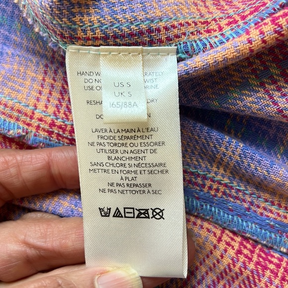 New Free People Redwood Flannel  Pink Plaid Babydoll Mini Dress New - Picture 5 of 6